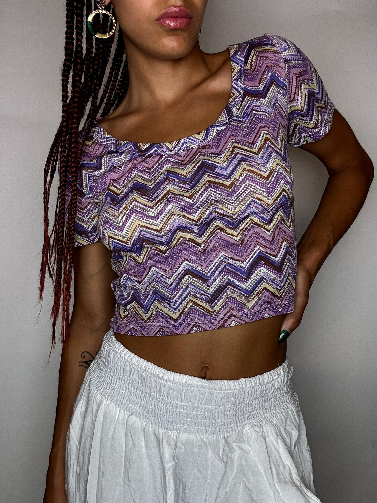 Crop top imprimé S vintage