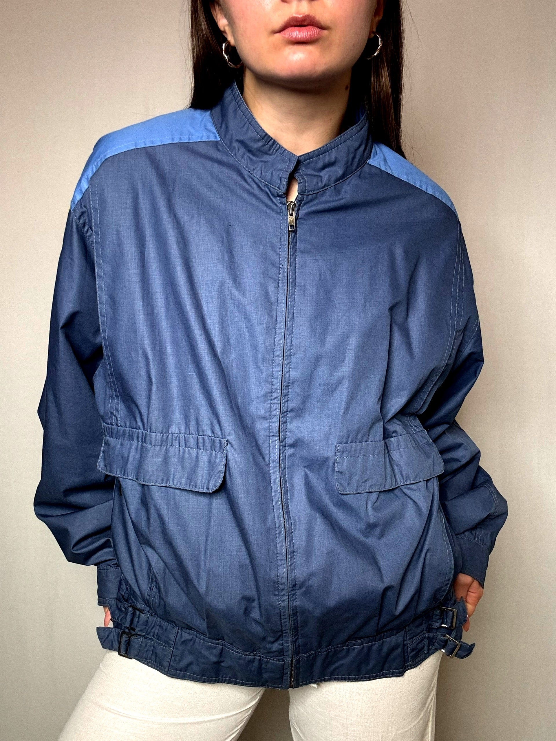 Leichte Bomberjacke blau L Vintage