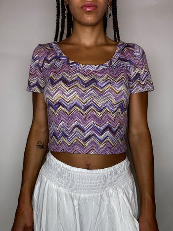 Crop top imprimé S vintage