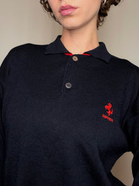 Pull en maille noir Ferrari M vintage