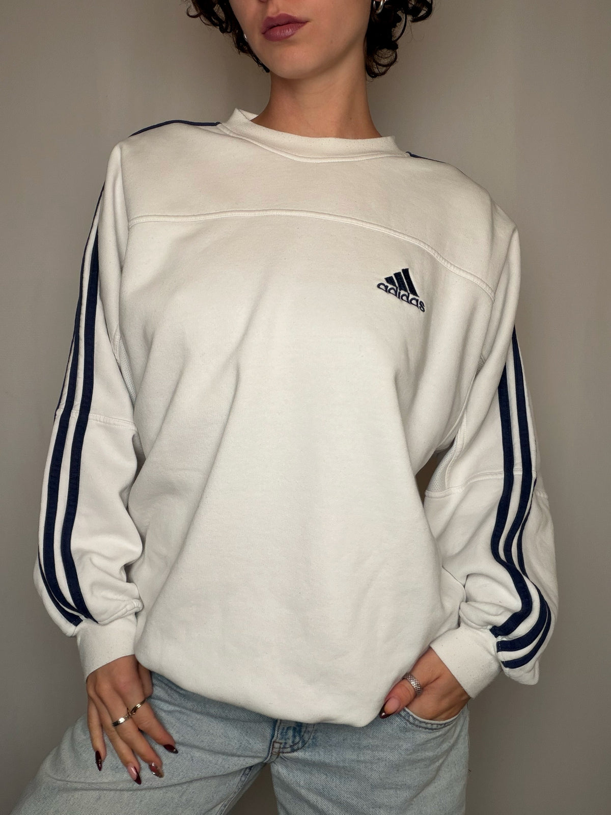 Sweat blanc Adidas M vintage