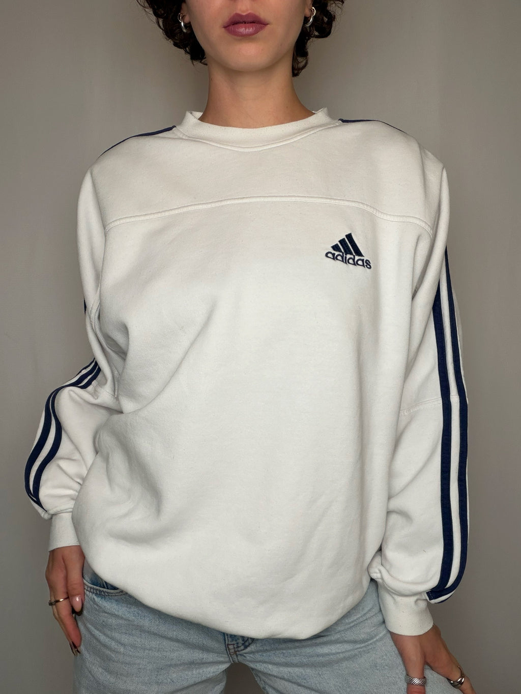 Sweat blanc Adidas M vintage