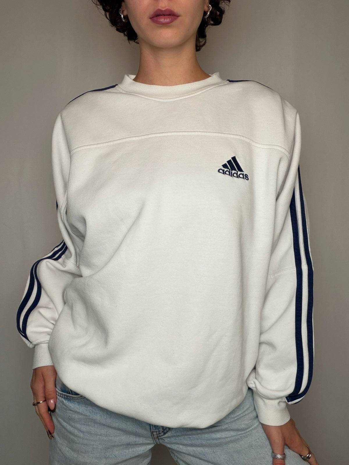 Sweat blanc Adidas M vintage