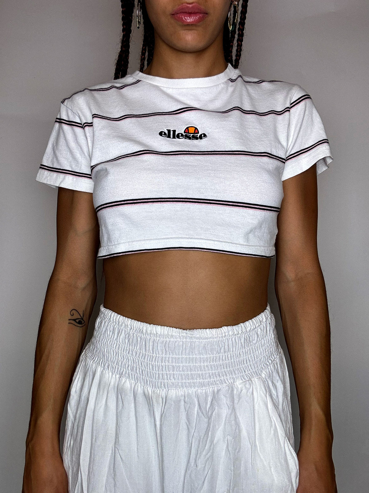 ELLESSE M vintage striped crop top