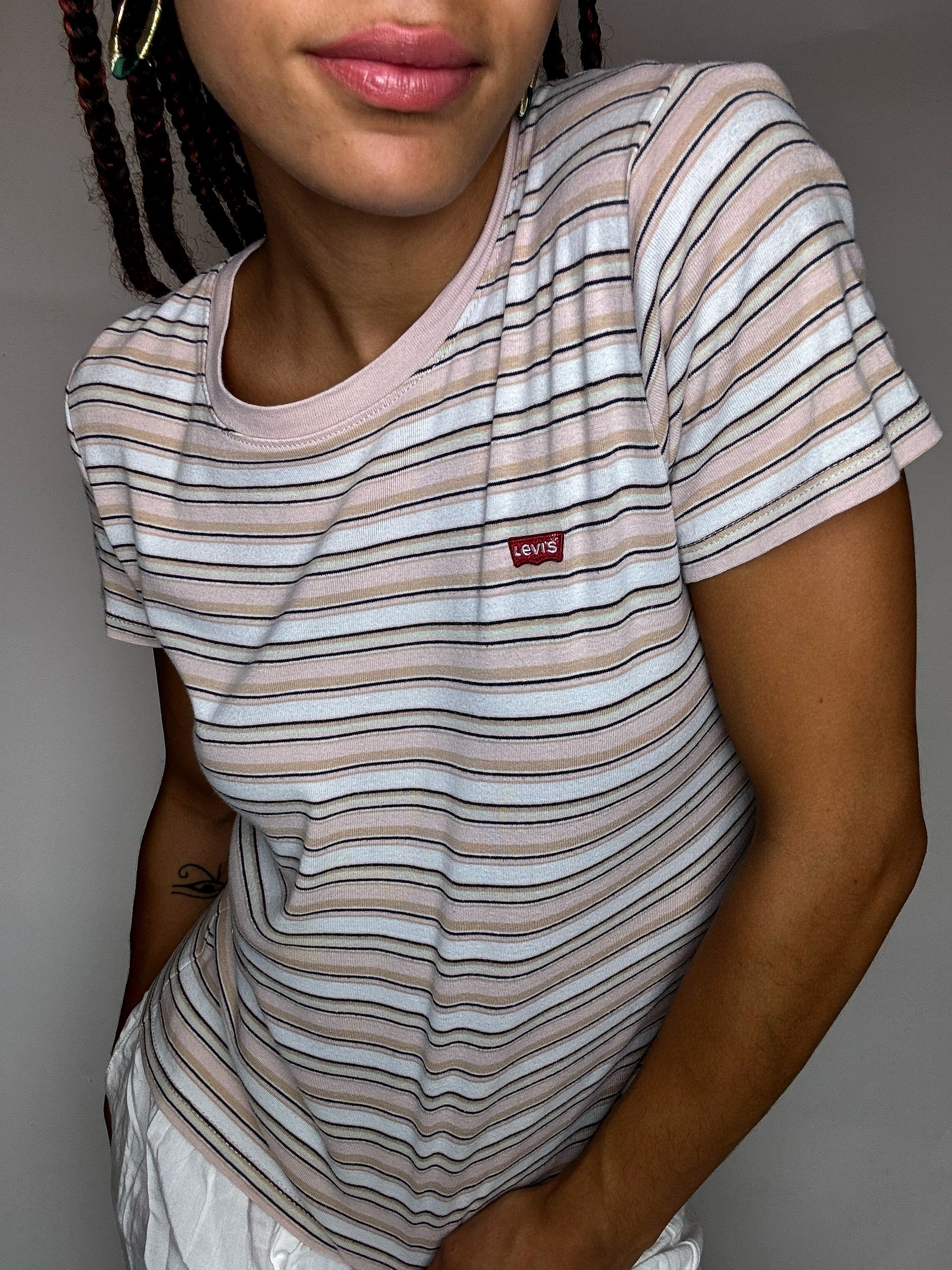 Tee shirt rayé saumon LEVI'S S vintage