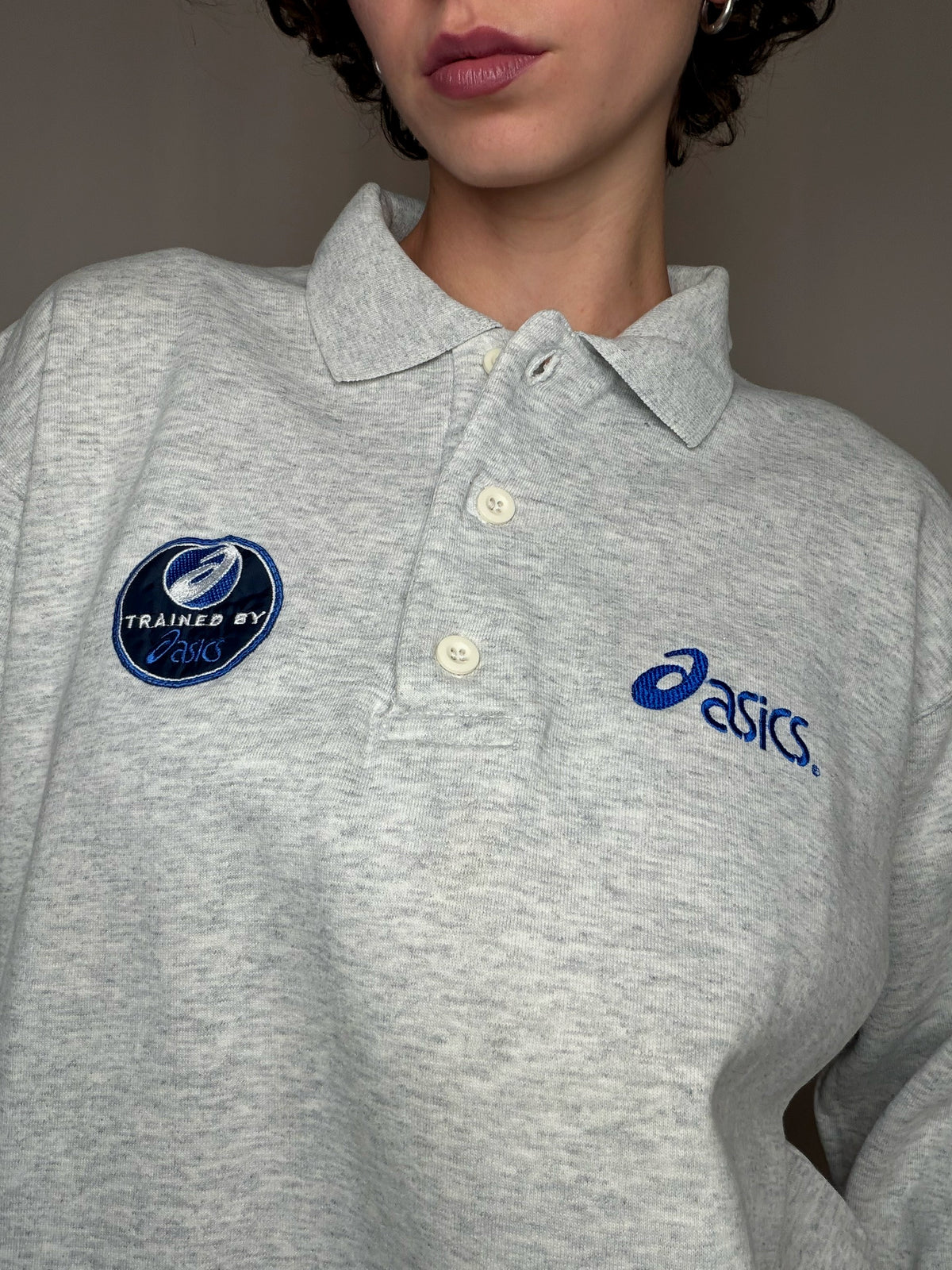 Sweat gris Asics M vintage