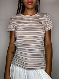 Tee shirt rayé saumon LEVI'S S vintage