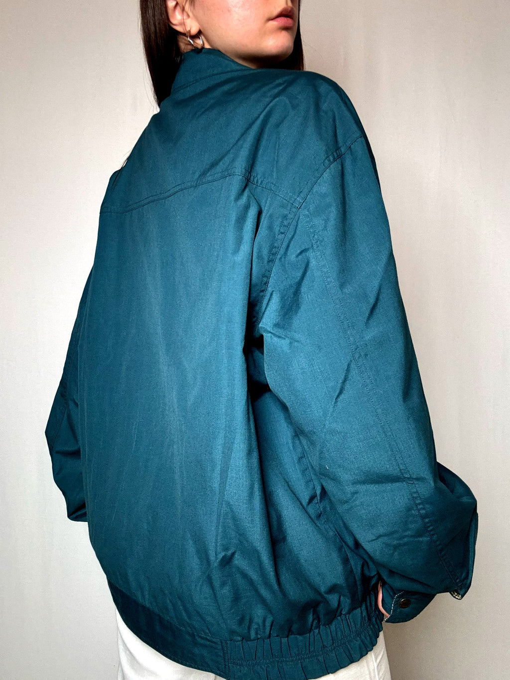 Bomber réversible bleu canard L vintage