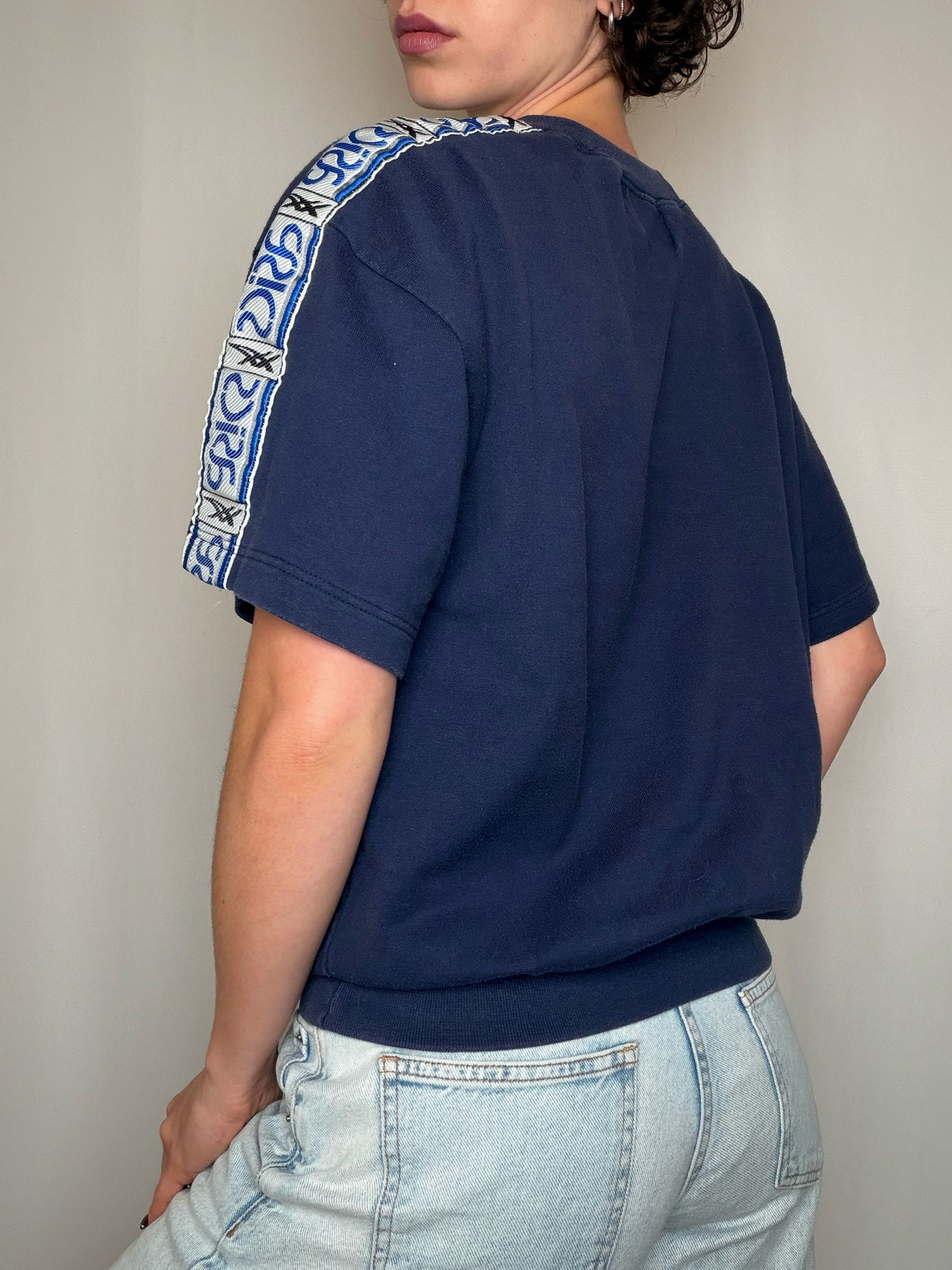 Sweat manches courtes marine Asics M vintage