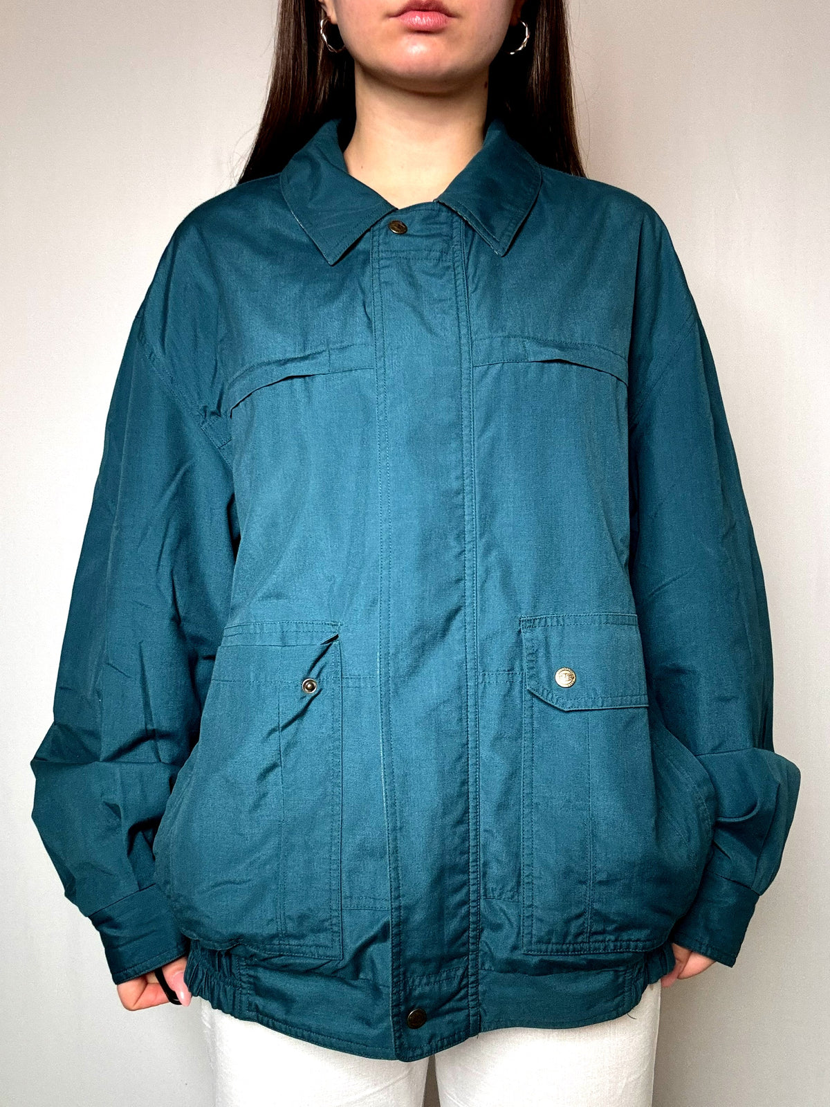 Bomber réversible bleu canard L vintage