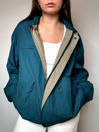 Bomber réversible bleu canard L vintage