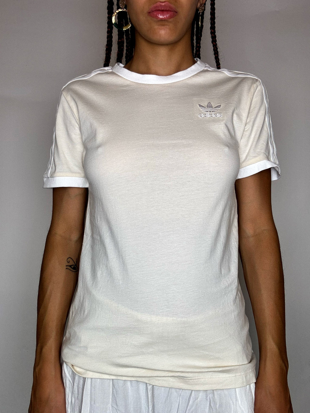 Vintage adidas M cremefarbenes T-Shirt