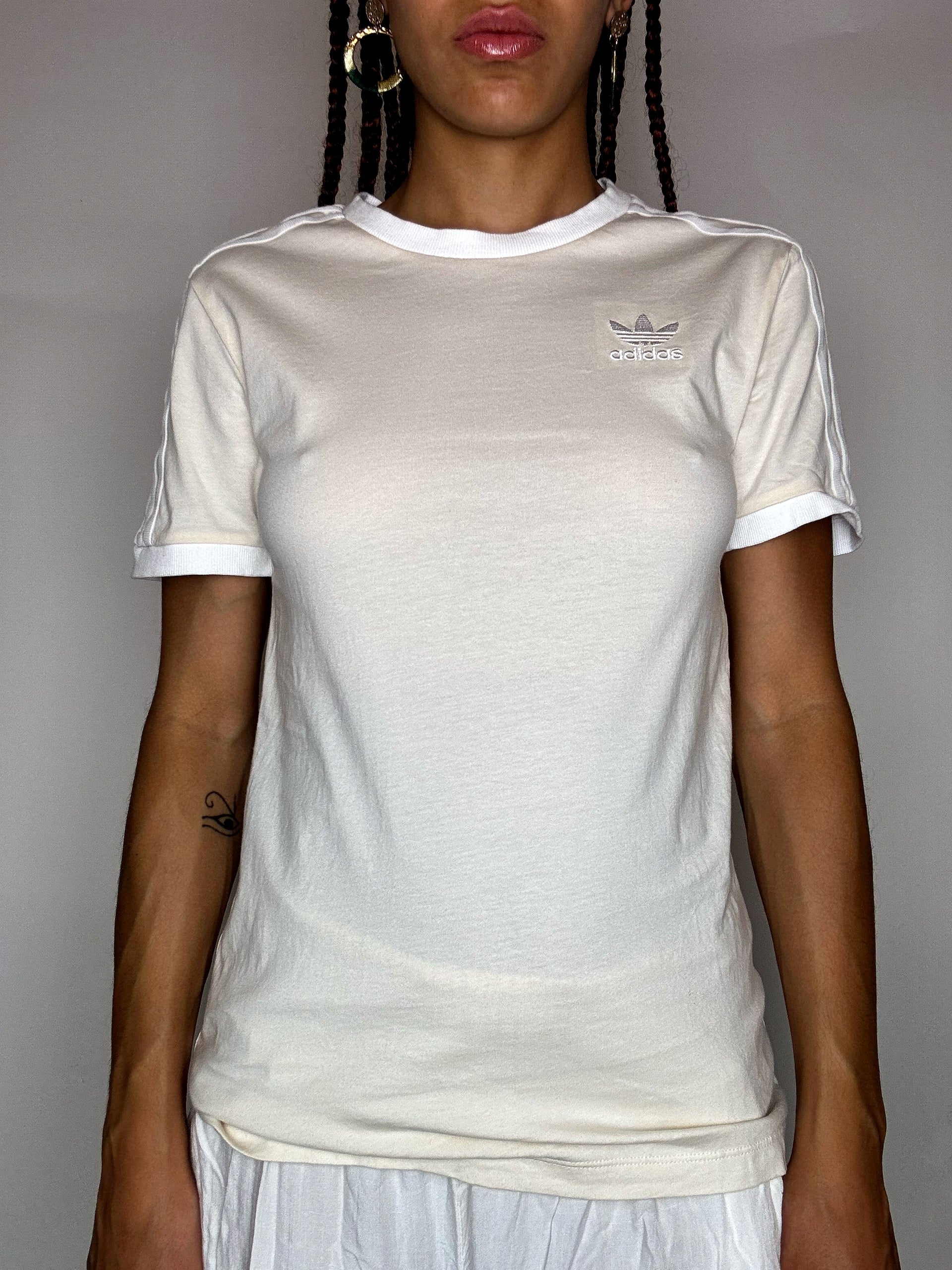 Vintage adidas M cremefarbenes T-Shirt