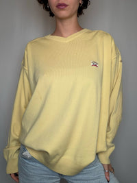 Pull en maille jaune XL vintage