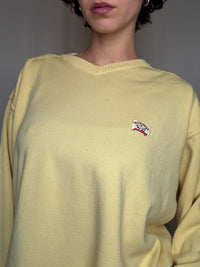 Pull en maille jaune XL vintage