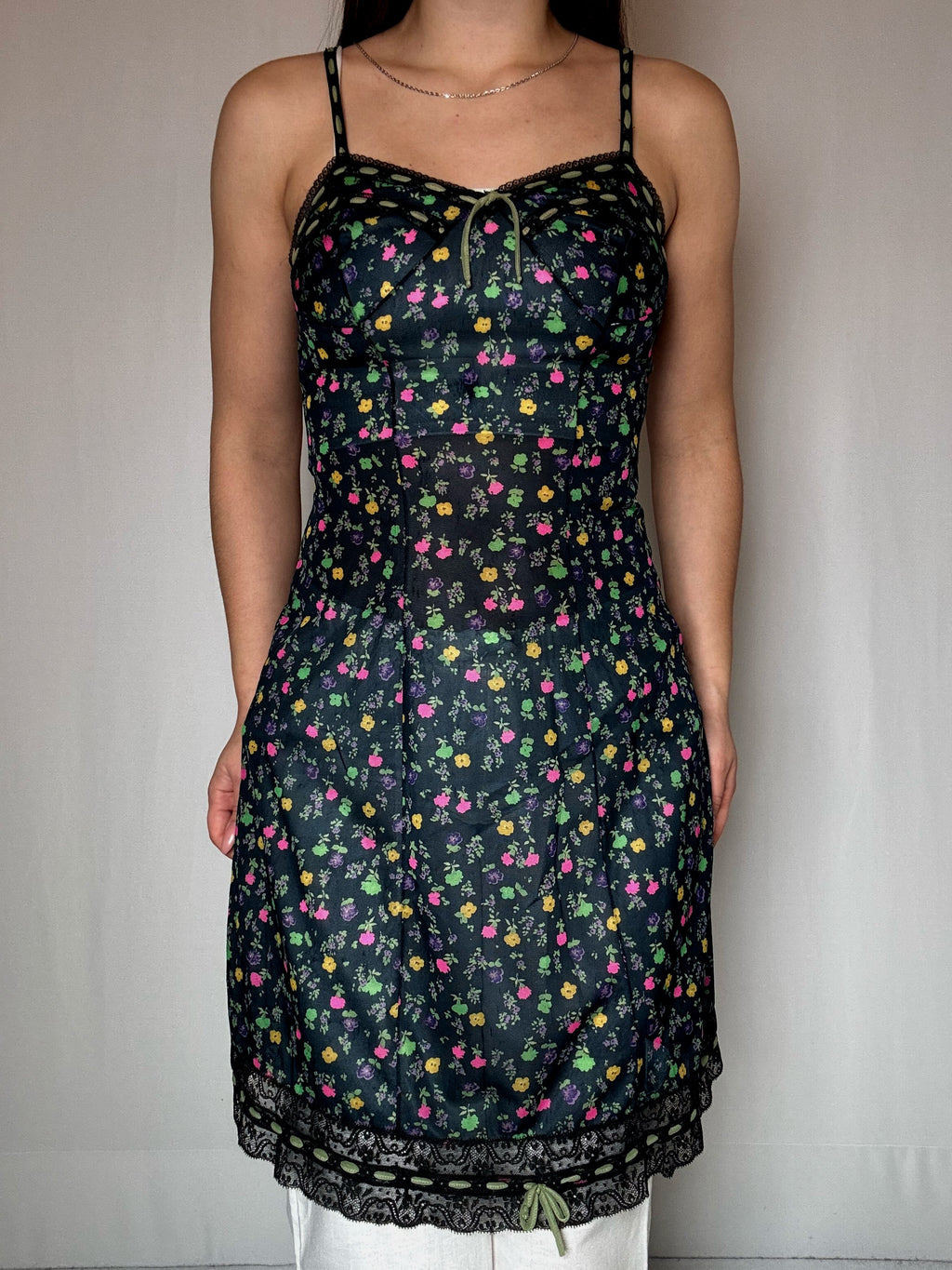 S/M vintage sheer floral dress