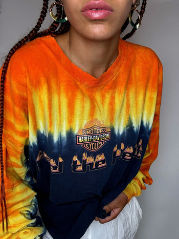 Tee shirt manche longue tie and dye HARLEY DAVIDSON XL vintage