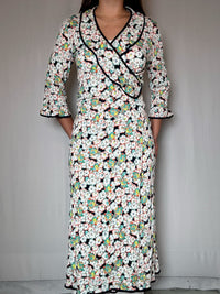 Robe portefeuille longue imprimée M vintage