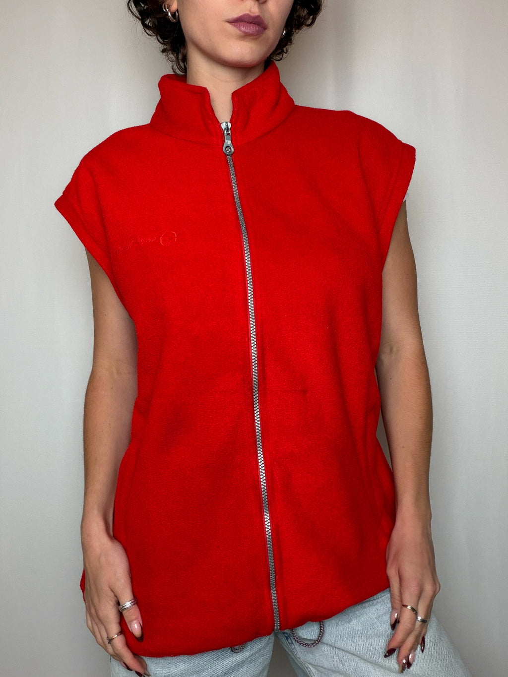 Polaire sans manche rouge S Sergio Tacchini L vintage