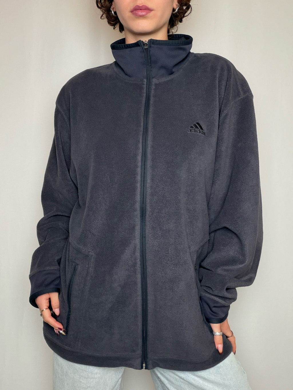 Polaire anthracite Adidas XL vintage