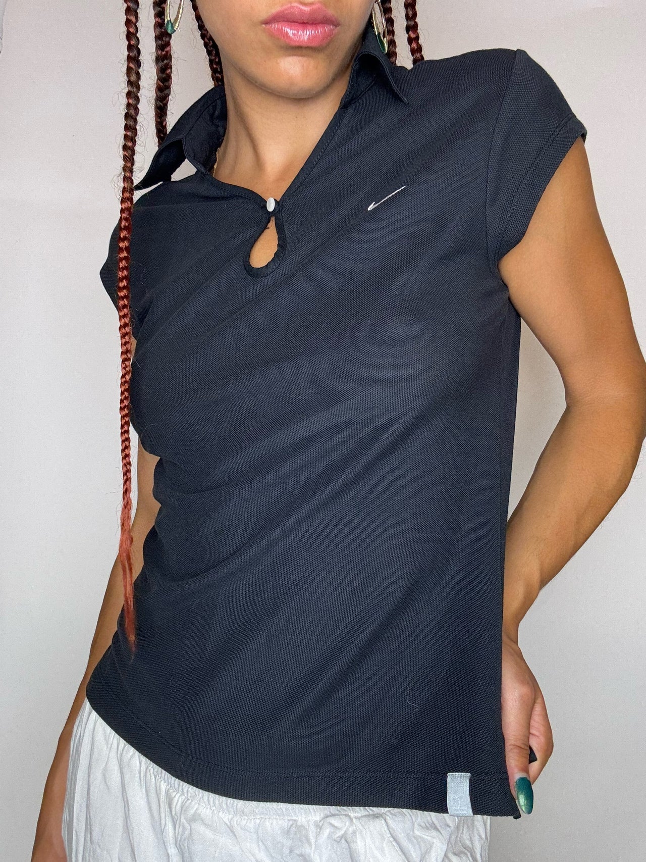 Tee shirt à col noir NIKE S vintage