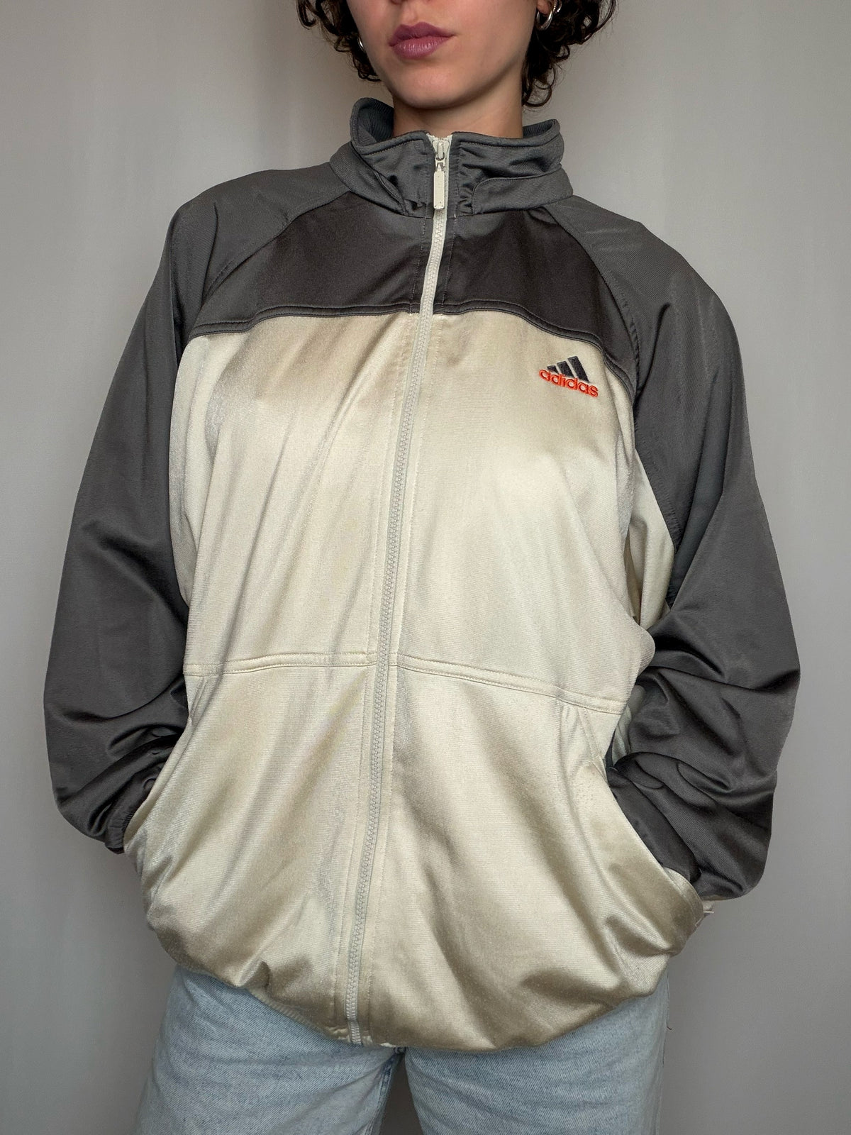 Jacket de sport bicolore Adidas L vintage