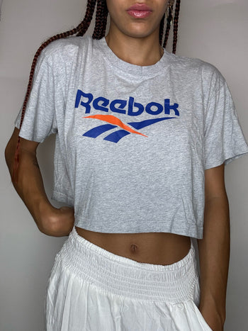 Tee shirt cropped gris REEBOK M vintage