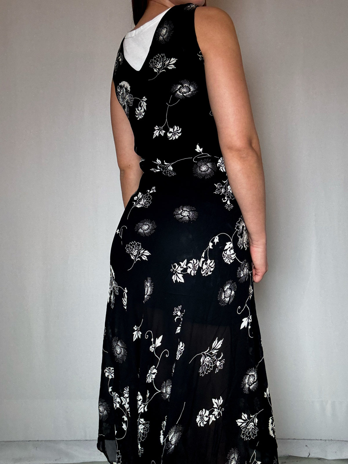 Figurbetontes, fließendes Maxikleid Gr. M, Vintage