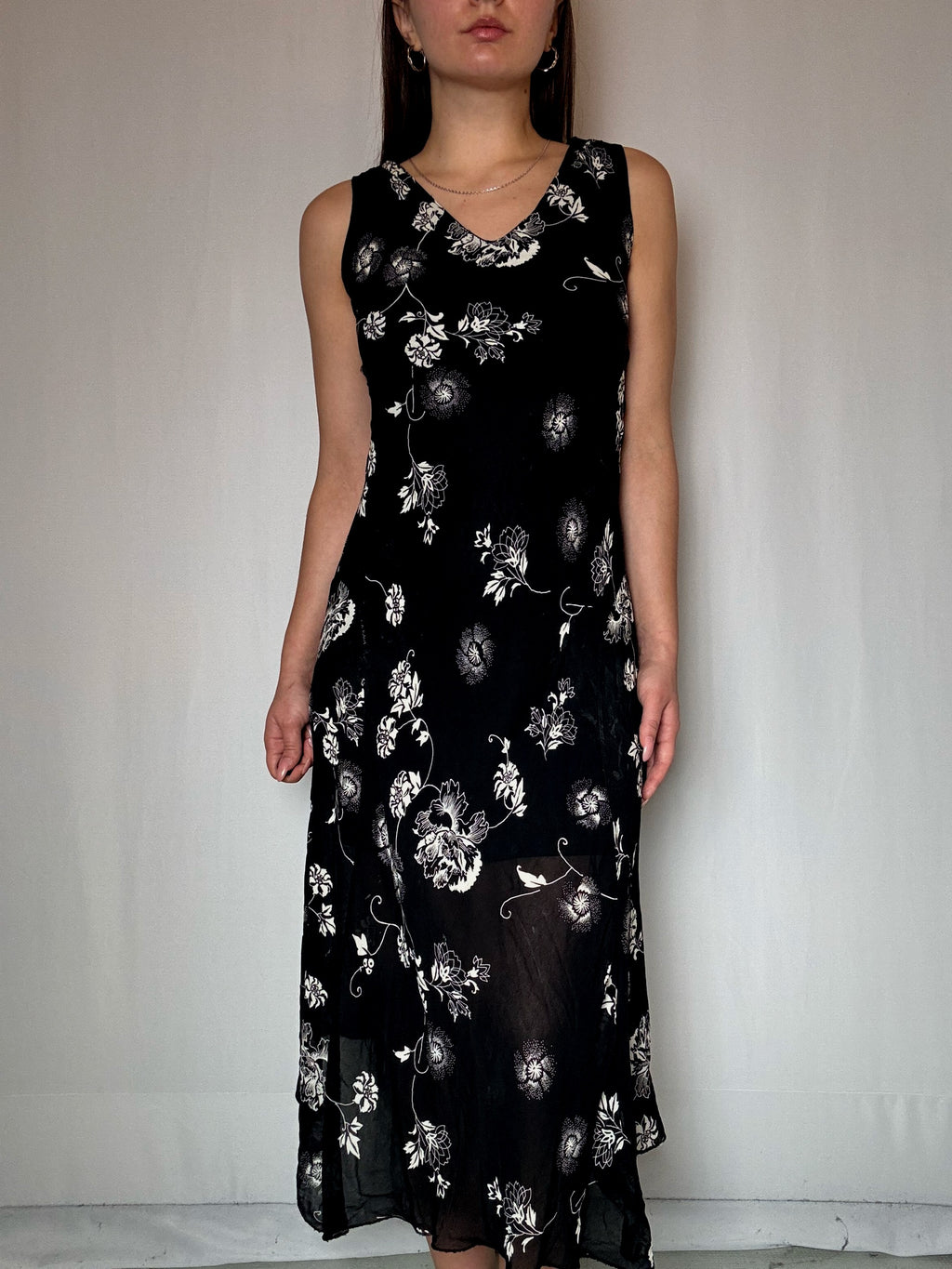Figurbetontes, fließendes Maxikleid Gr. M, Vintage