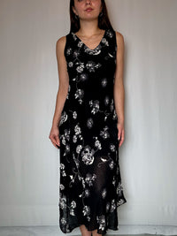 Figurbetontes, fließendes Maxikleid Gr. M, Vintage