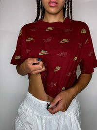 Vintage bedrucktes, kurzes NIKE S T-Shirt