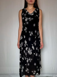 Figurbetontes, fließendes Maxikleid Gr. M, Vintage