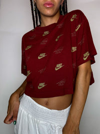 Vintage bedrucktes, kurzes NIKE S T-Shirt