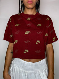 Vintage bedrucktes, kurzes NIKE S T-Shirt