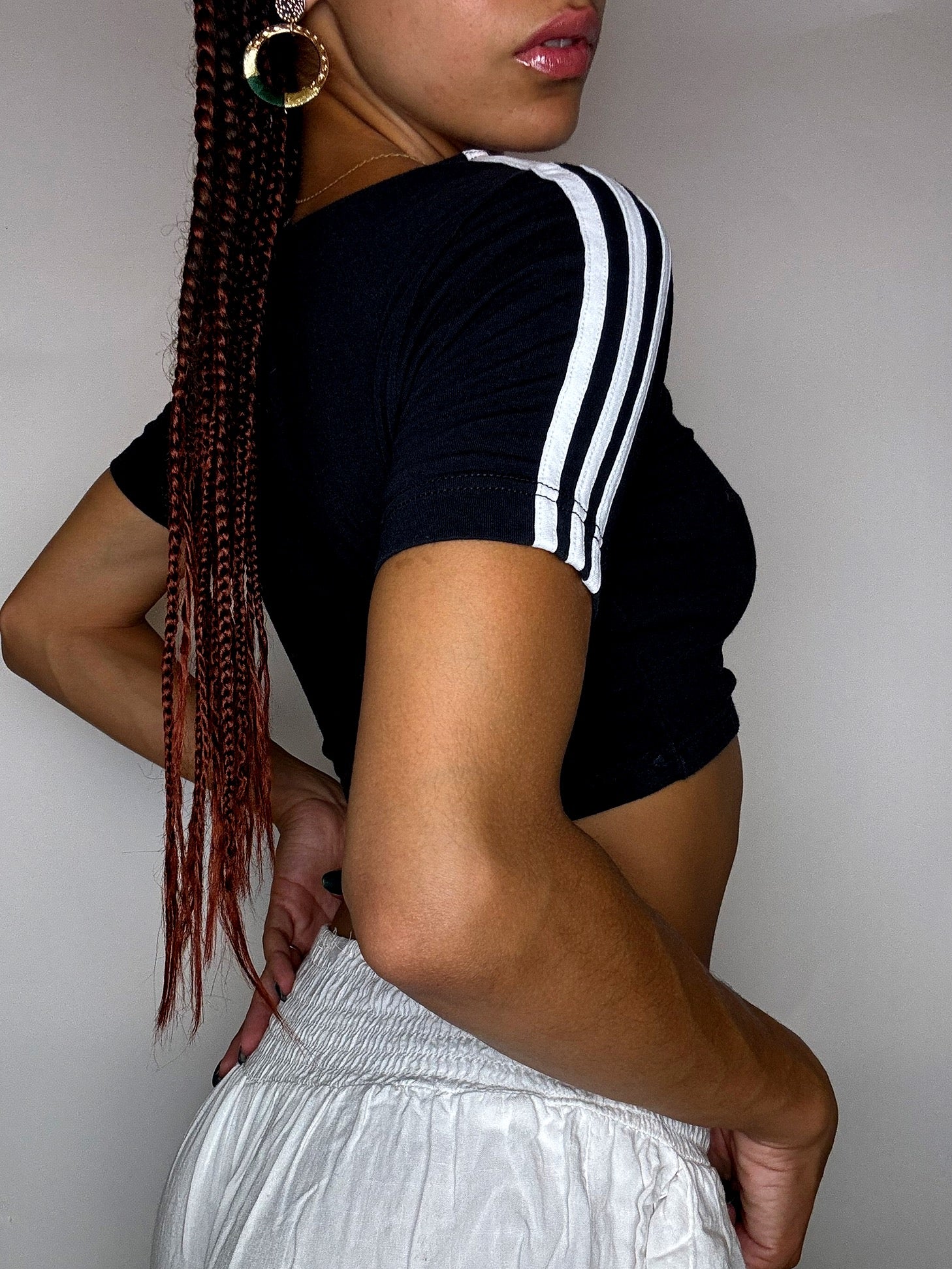 Crop top noir ADIDAS XS vintage