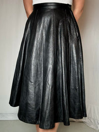 Jupe midi en cuir M vintage