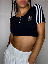 ADIDAS XS Vintage schwarzes bauchfreies Top