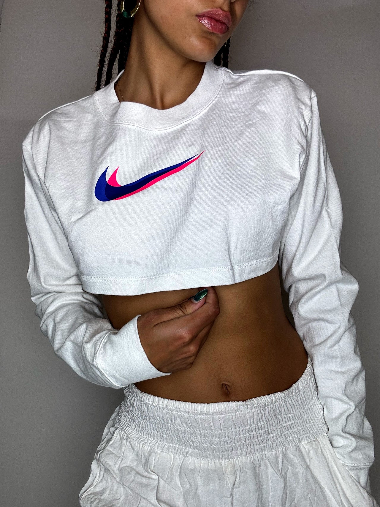 Tee shirt à manches longues crop NIKE S vintage