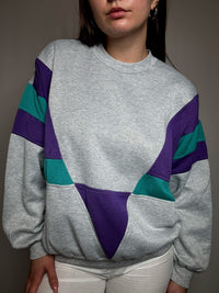 Sweat gris graphique L vintage