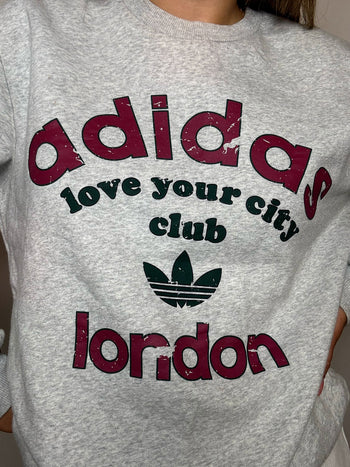 Sweat gris ADIDAS M vintage