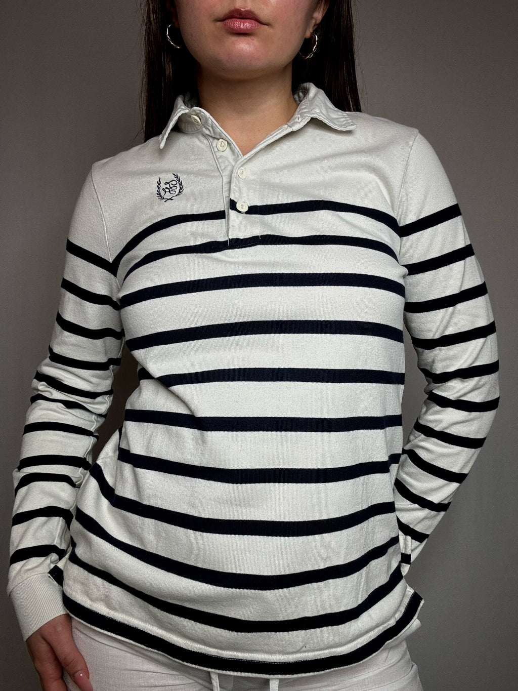 Polo rayé Tommy Hilfiger M vintage