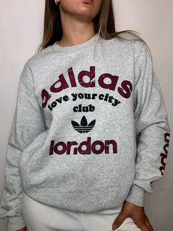Sweat gris ADIDAS M vintage