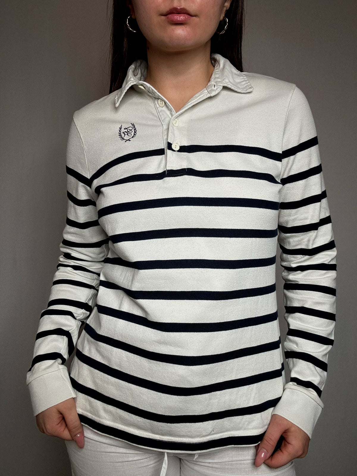 Polo rayé Tommy Hilfiger M vintage