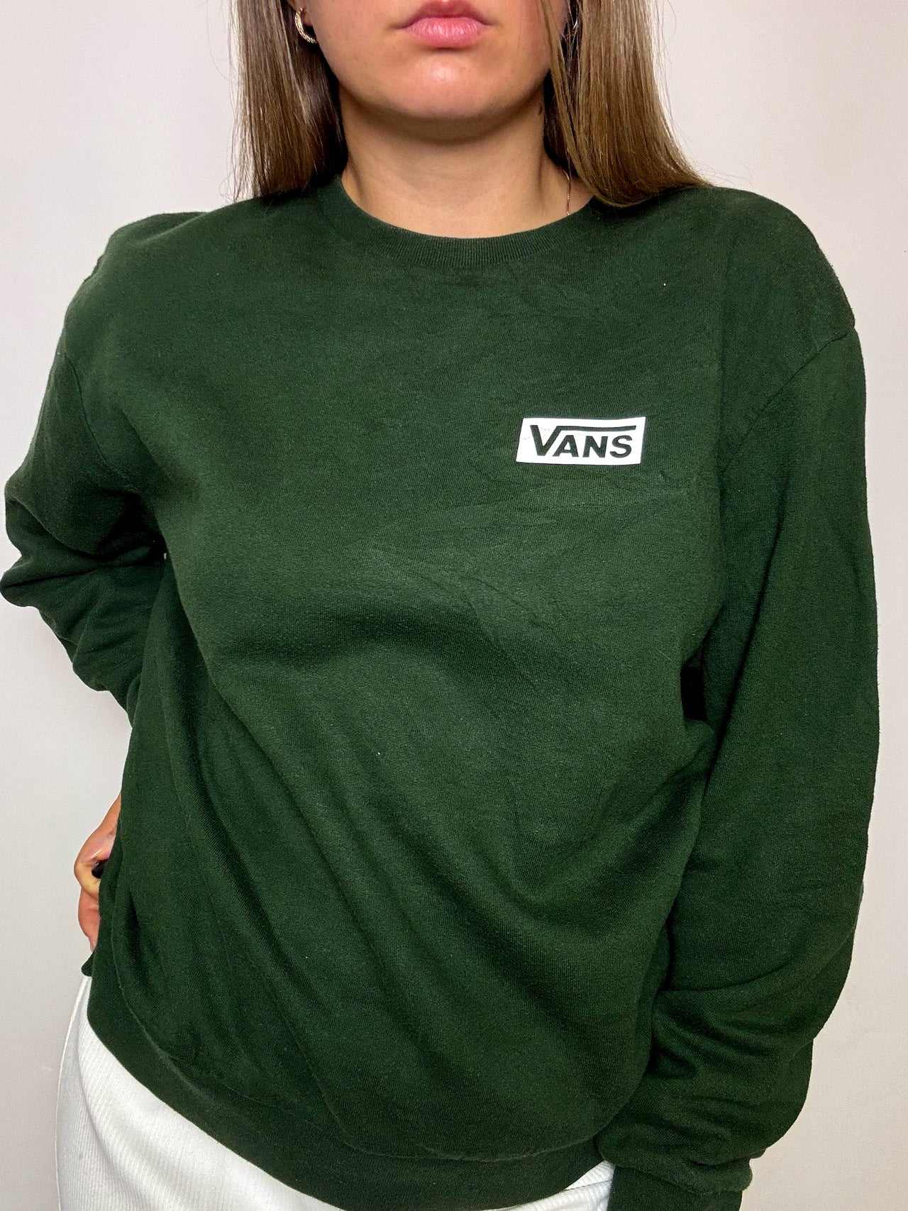 Sweat vert bouteille VANS M vintage