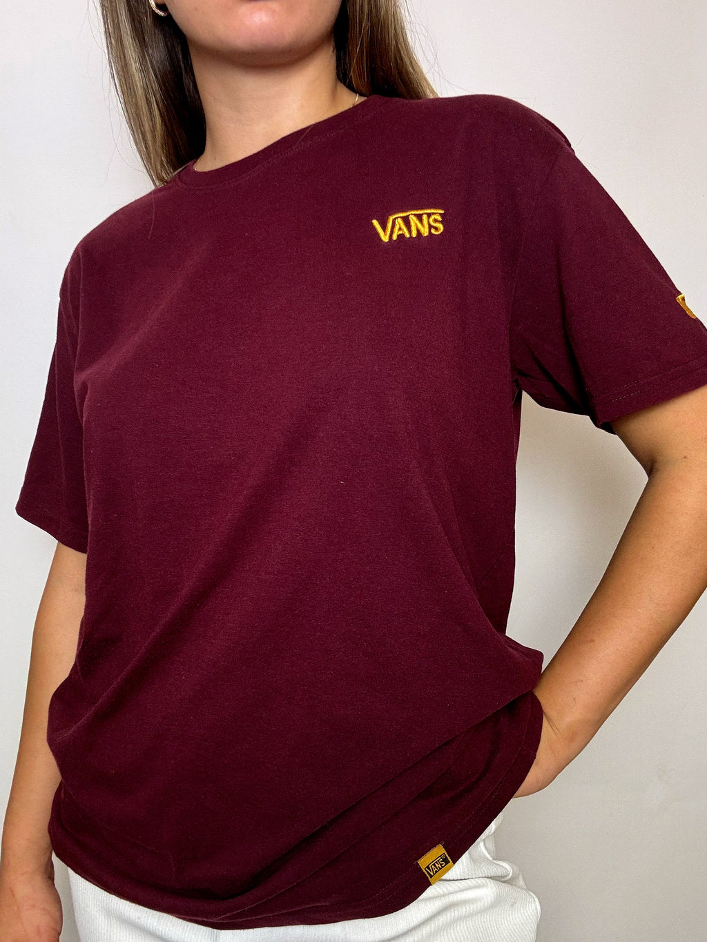 VANS L Vintage-T-Shirt in Burgunderrot