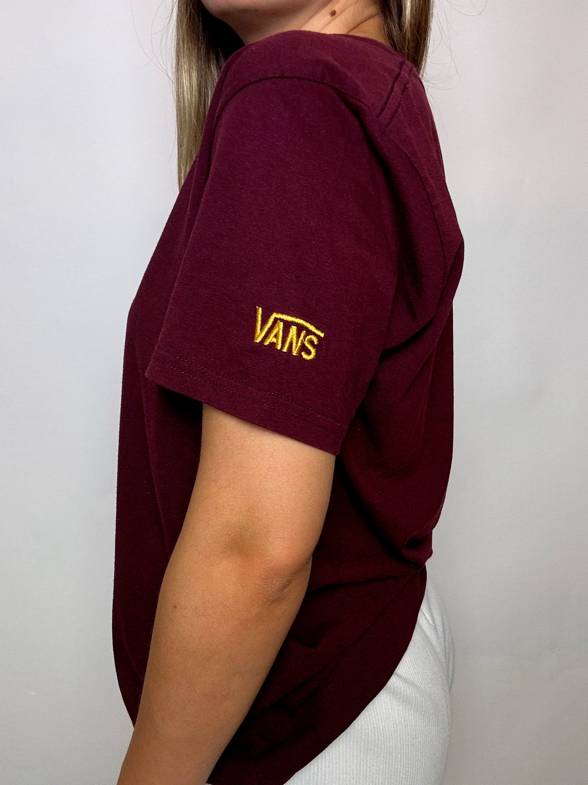 VANS L Vintage-T-Shirt in Burgunderrot