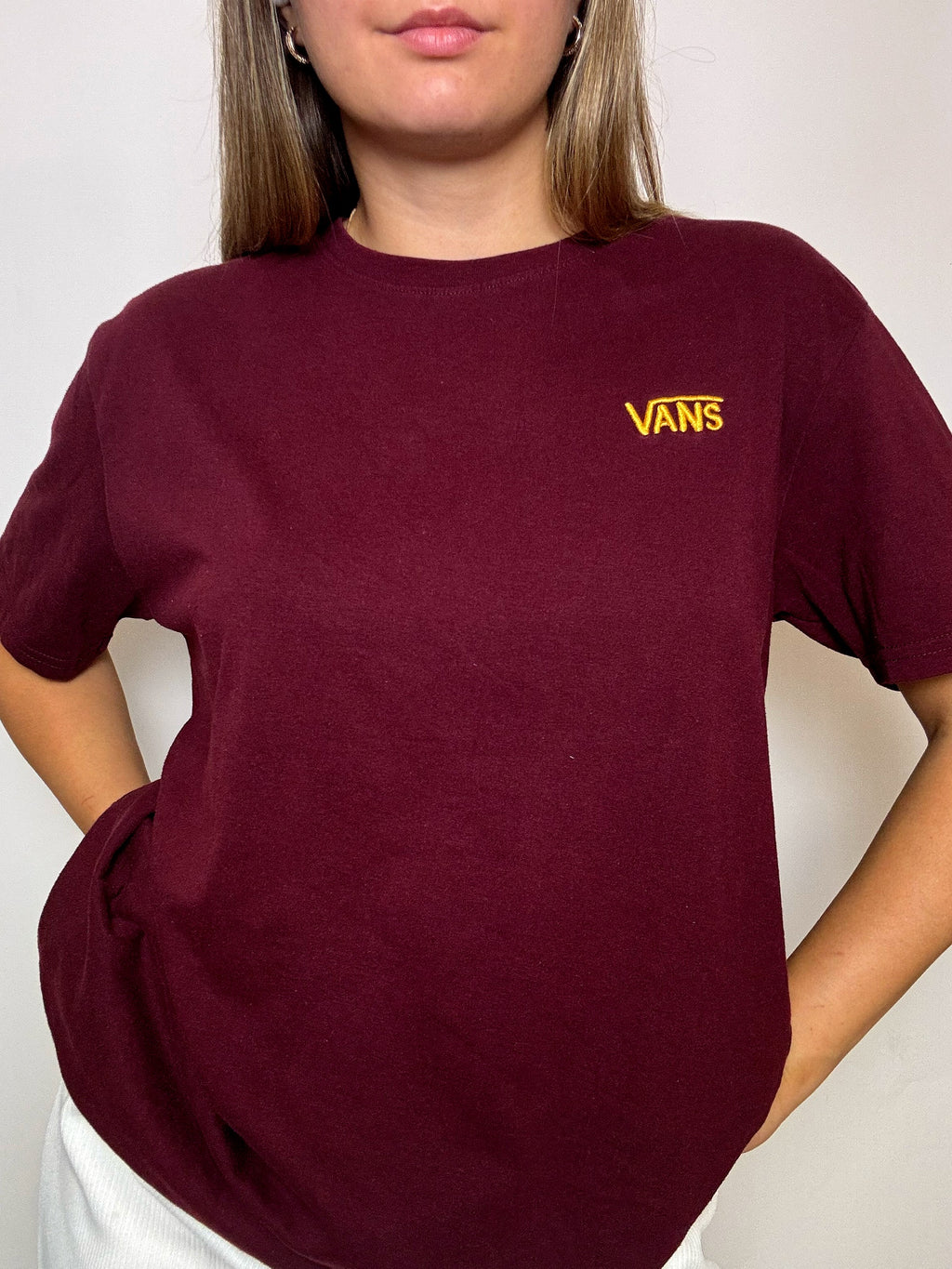VANS L Vintage-T-Shirt in Burgunderrot