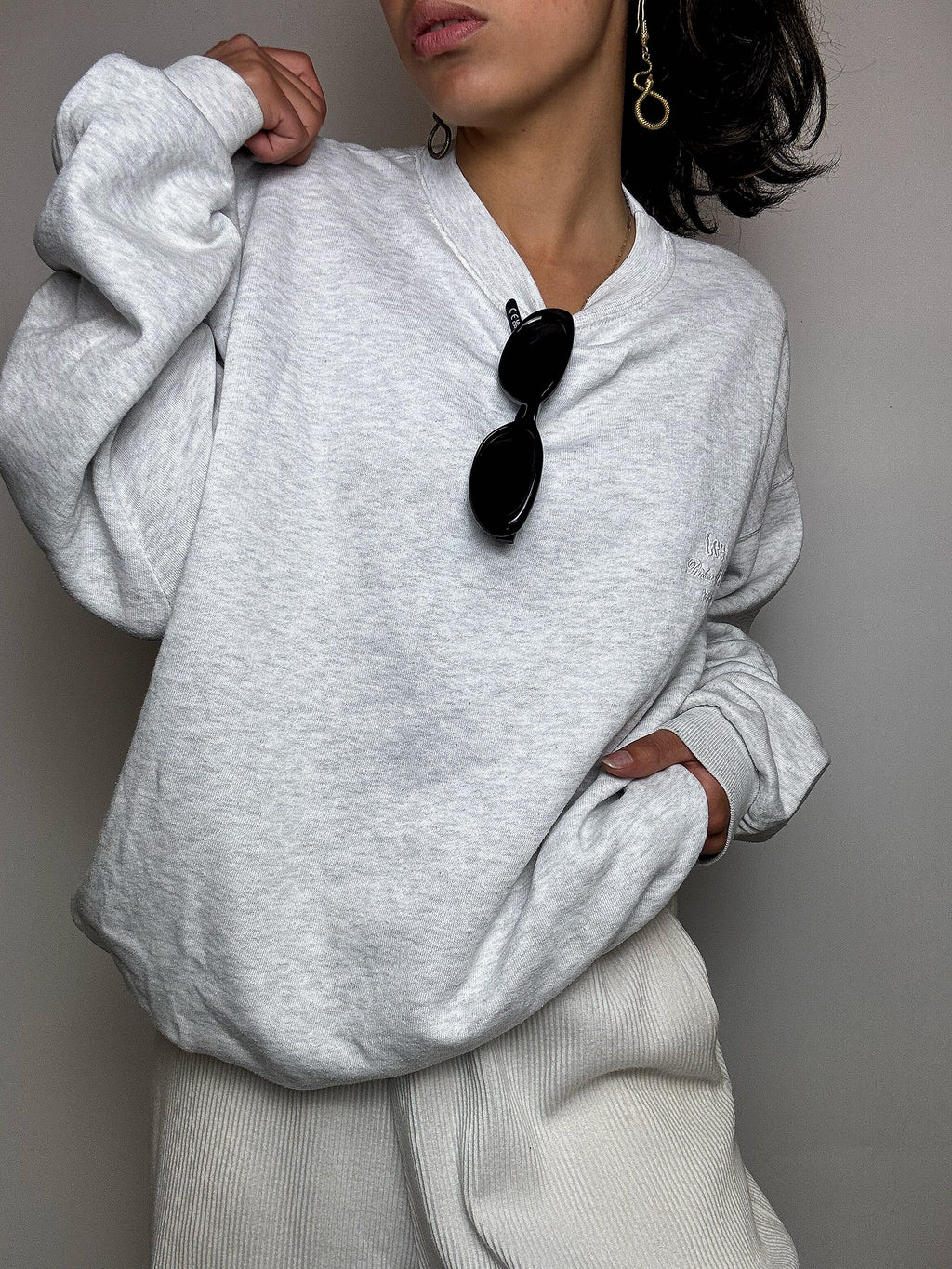 Sweat col rond gris LEE COOPER M vintage