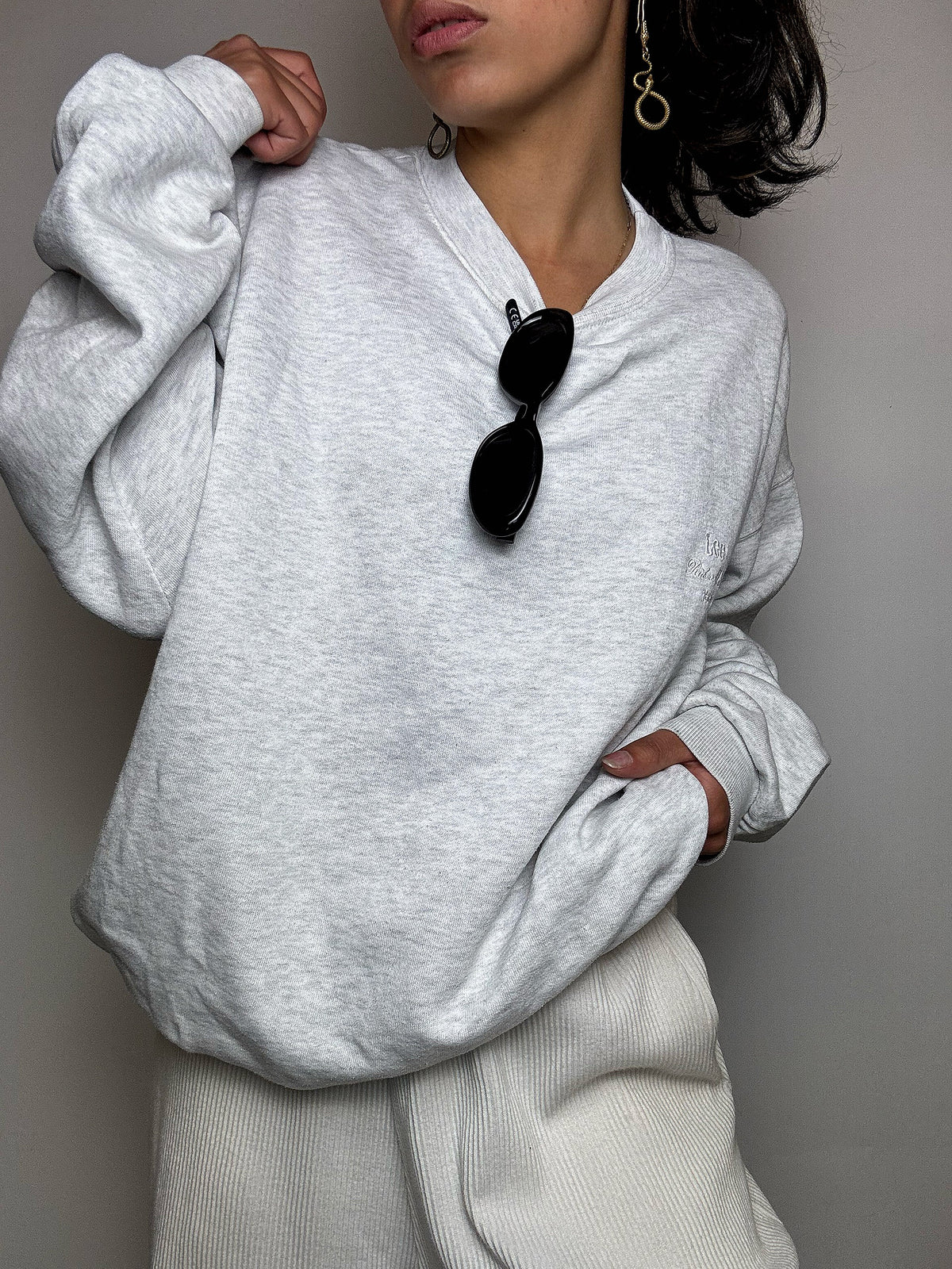 Sweat col rond gris LEE COOPER M vintage