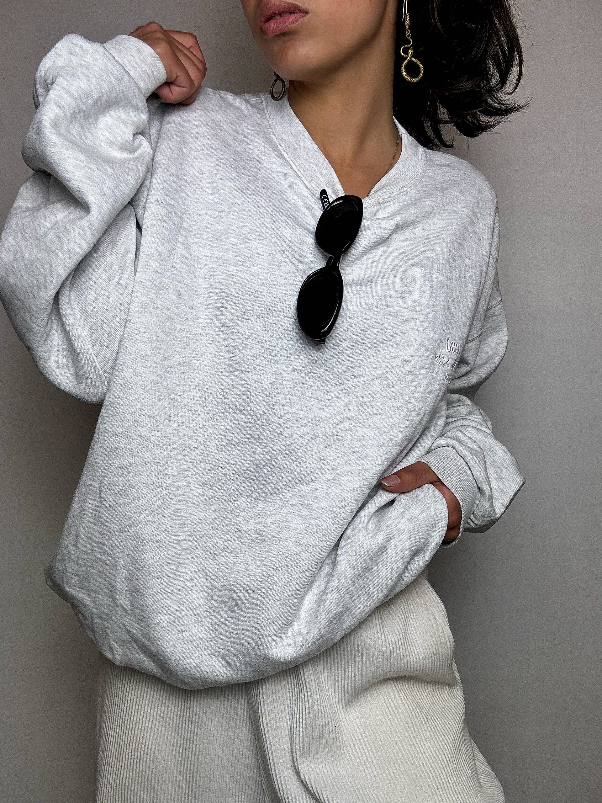 Sweat col rond gris LEE COOPER M vintage